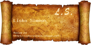 Lisko Simeon névjegykártya